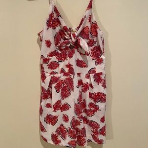 Red leaf romper! NEVER WORN.